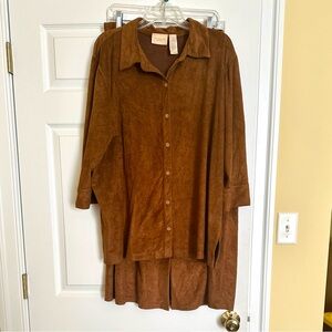 Liz Claiborne Chestnut Faux Suede Skirt Set